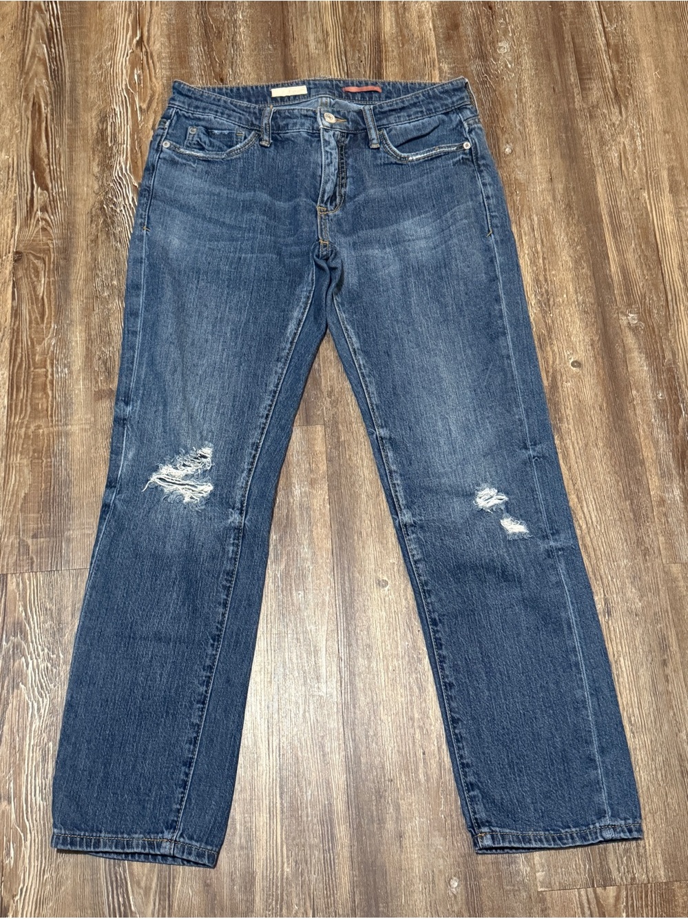 Pilcro Slim Boyfriend Crop Jeans Women's 25 Relaxed Distressed Mid Rise Denim
